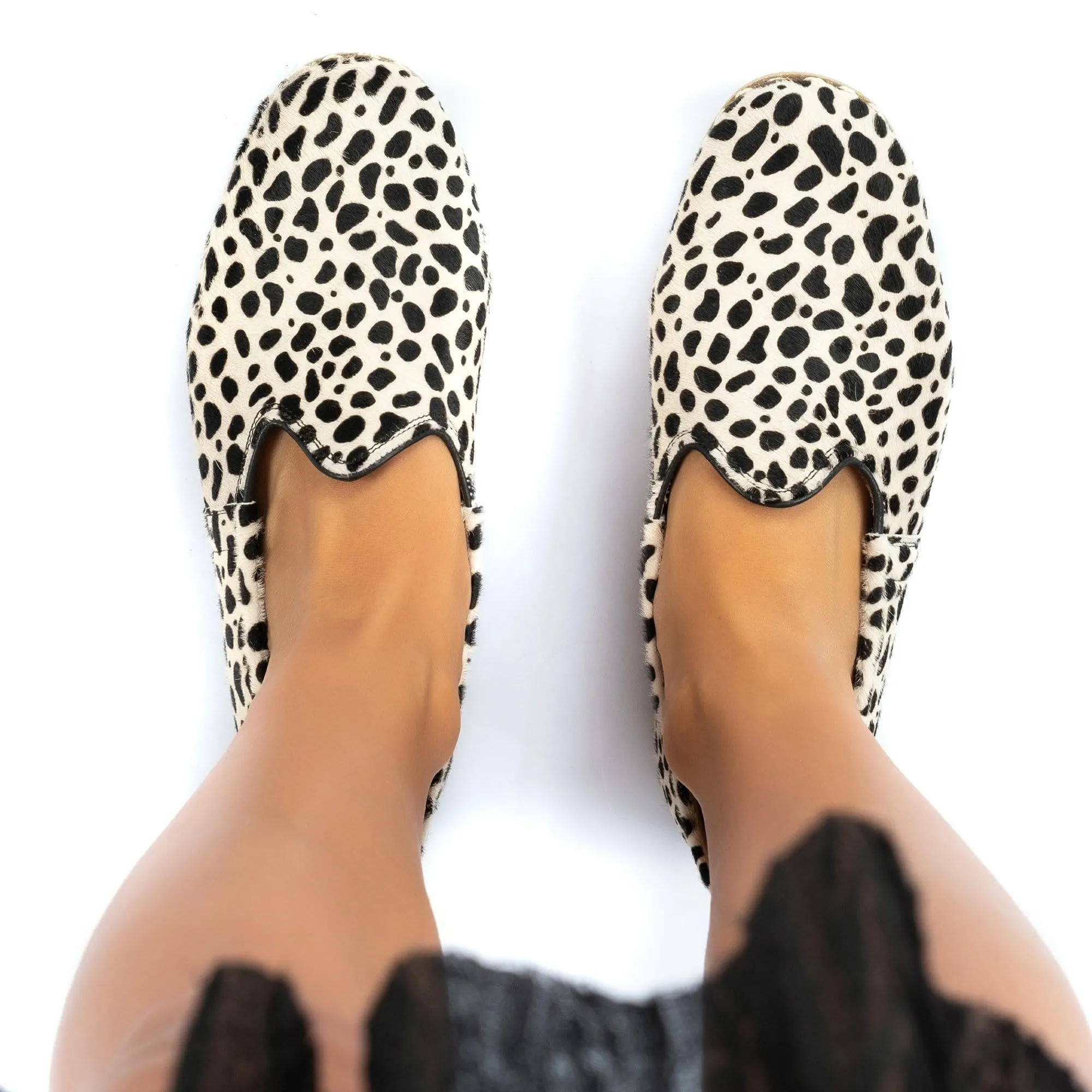 Men's Black Dots Slip On Shoes