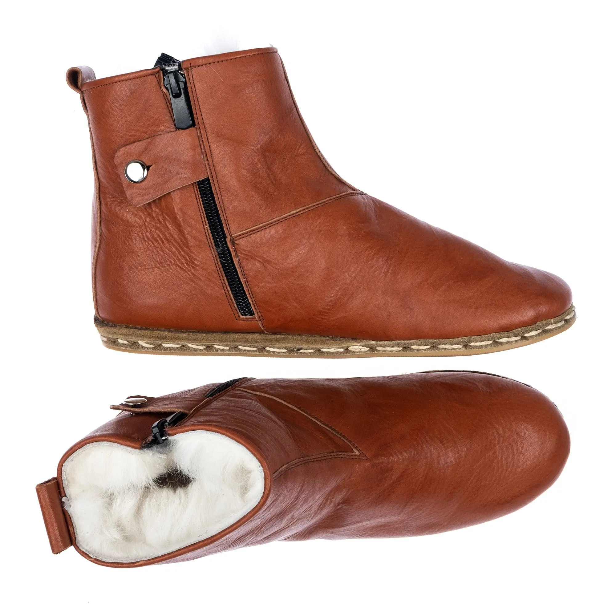 Men's Tan Shearling Boots