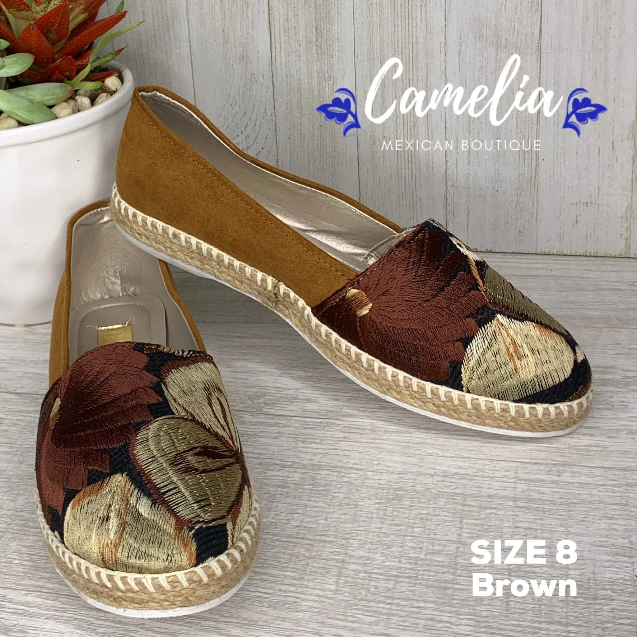 Mexican Embroidered Espadrille Shoes Zinnia