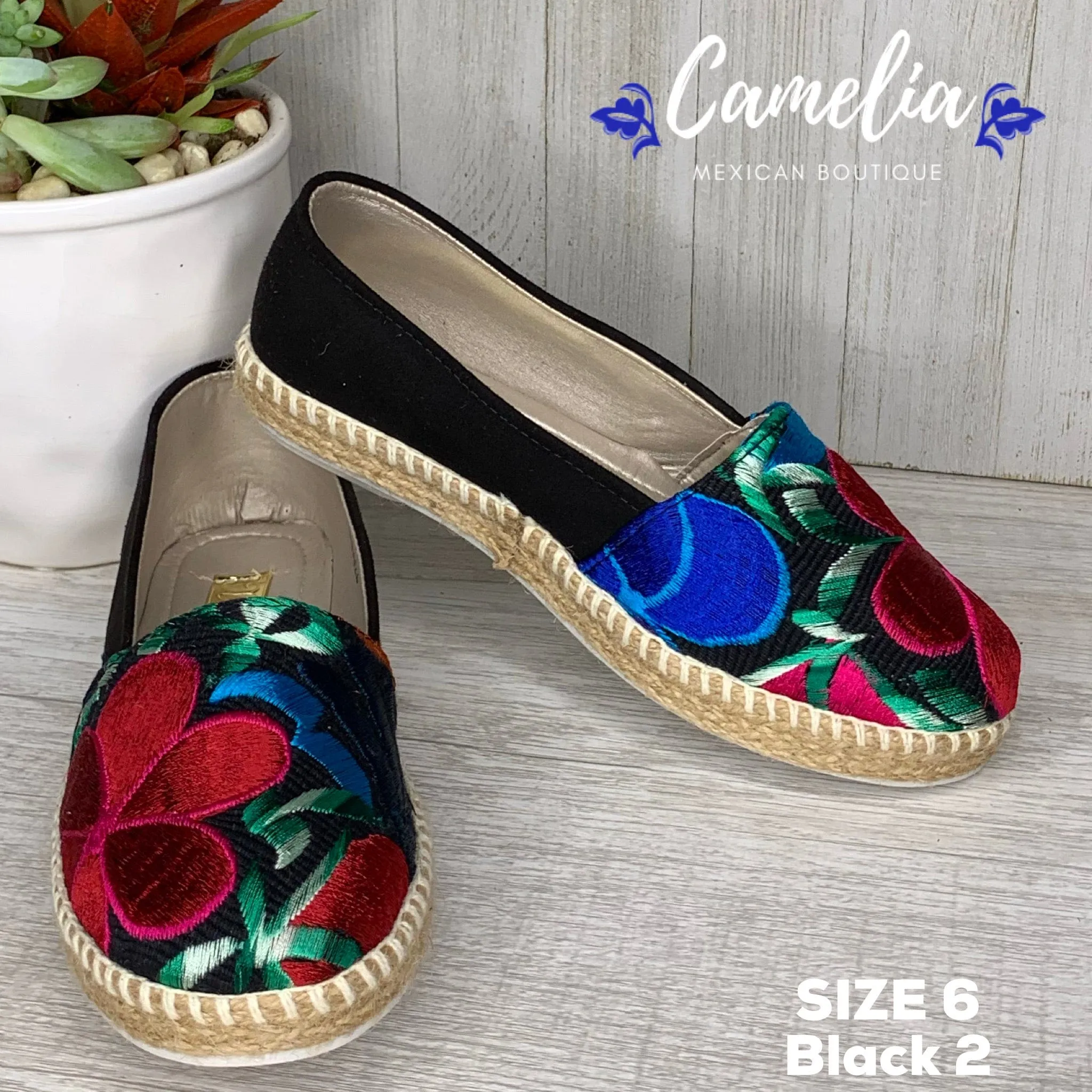 Mexican Embroidered Espadrille Shoes Zinnia