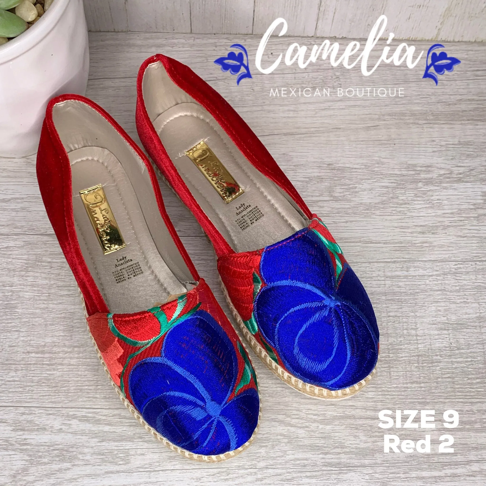 Mexican Embroidered Espadrille Shoes Zinnia