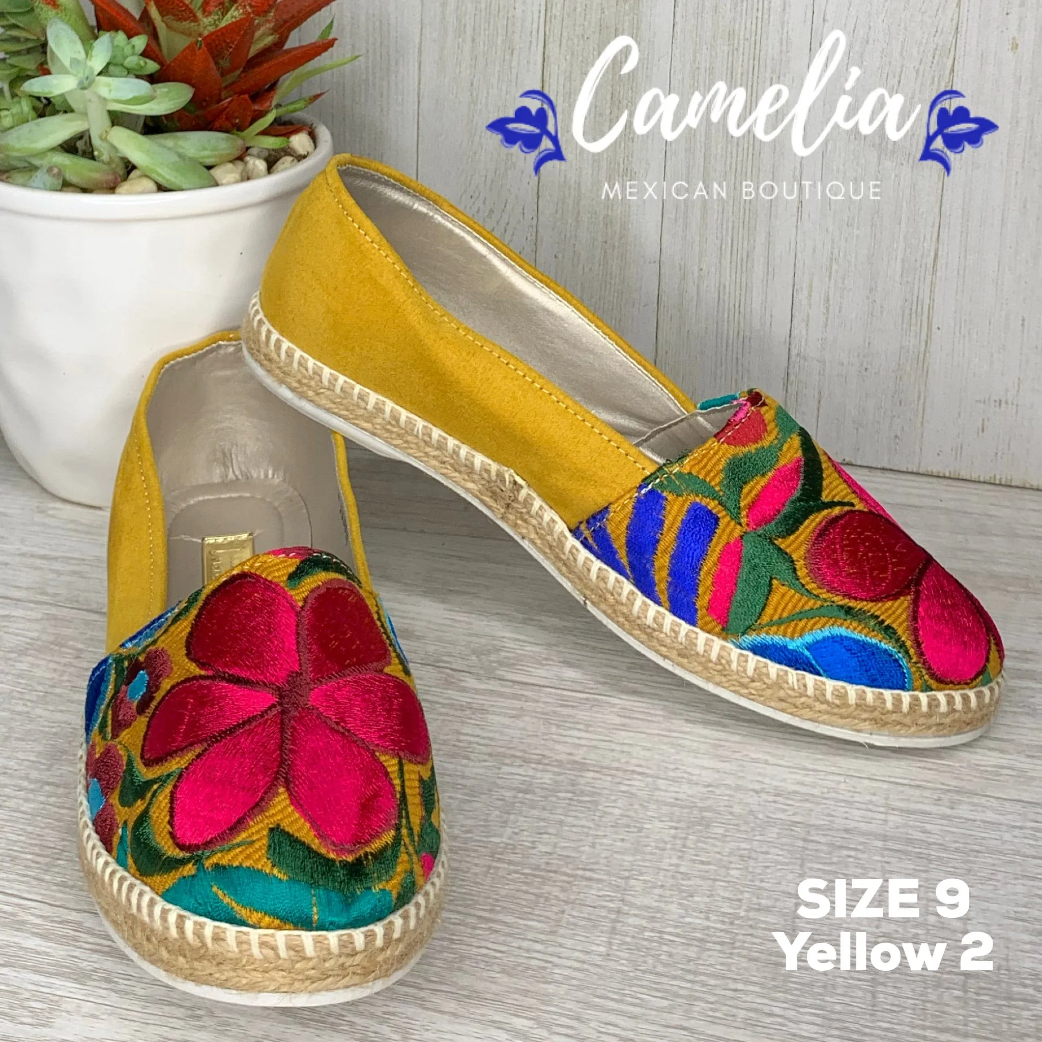 Mexican Embroidered Espadrille Shoes Zinnia