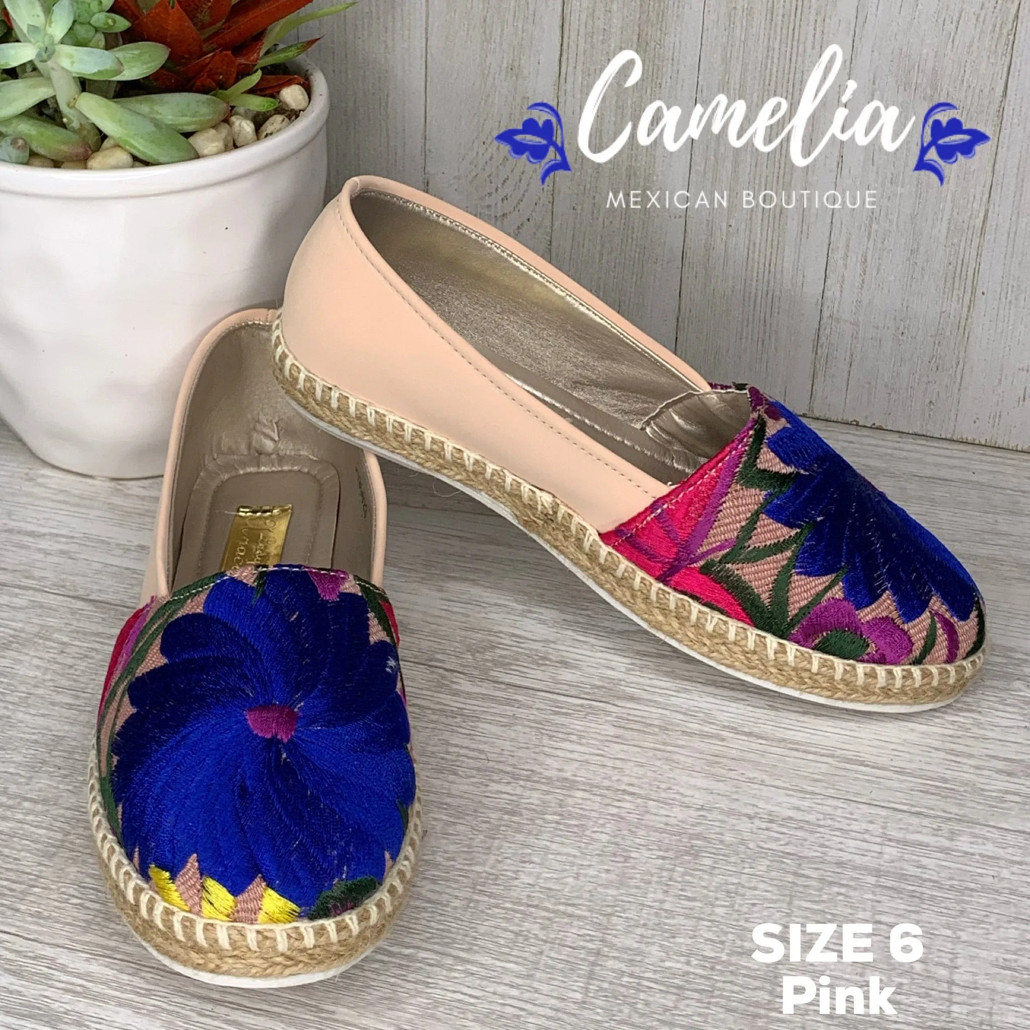 Mexican Embroidered Espadrille Shoes Zinnia