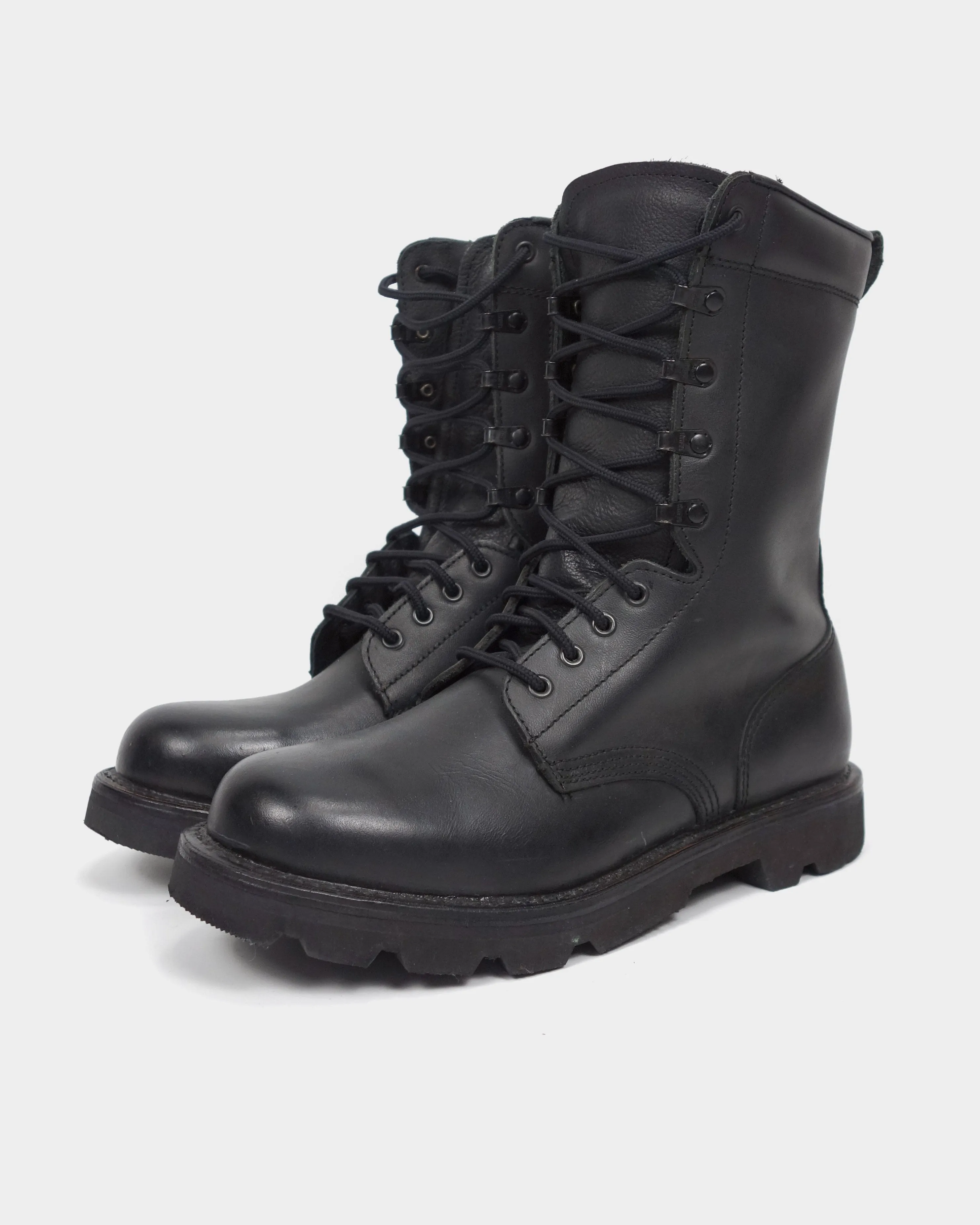 Military Leather Black Combat Boots 1990's