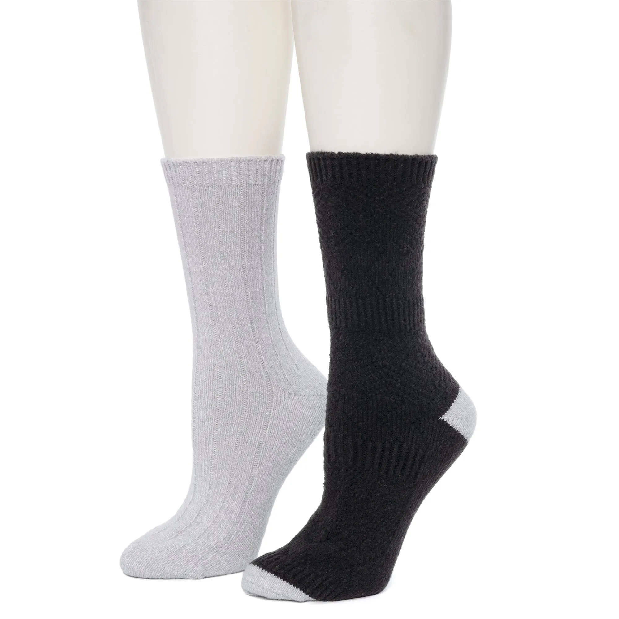 Mixed Texture /Twist Rib Crew Sock 2 Pack