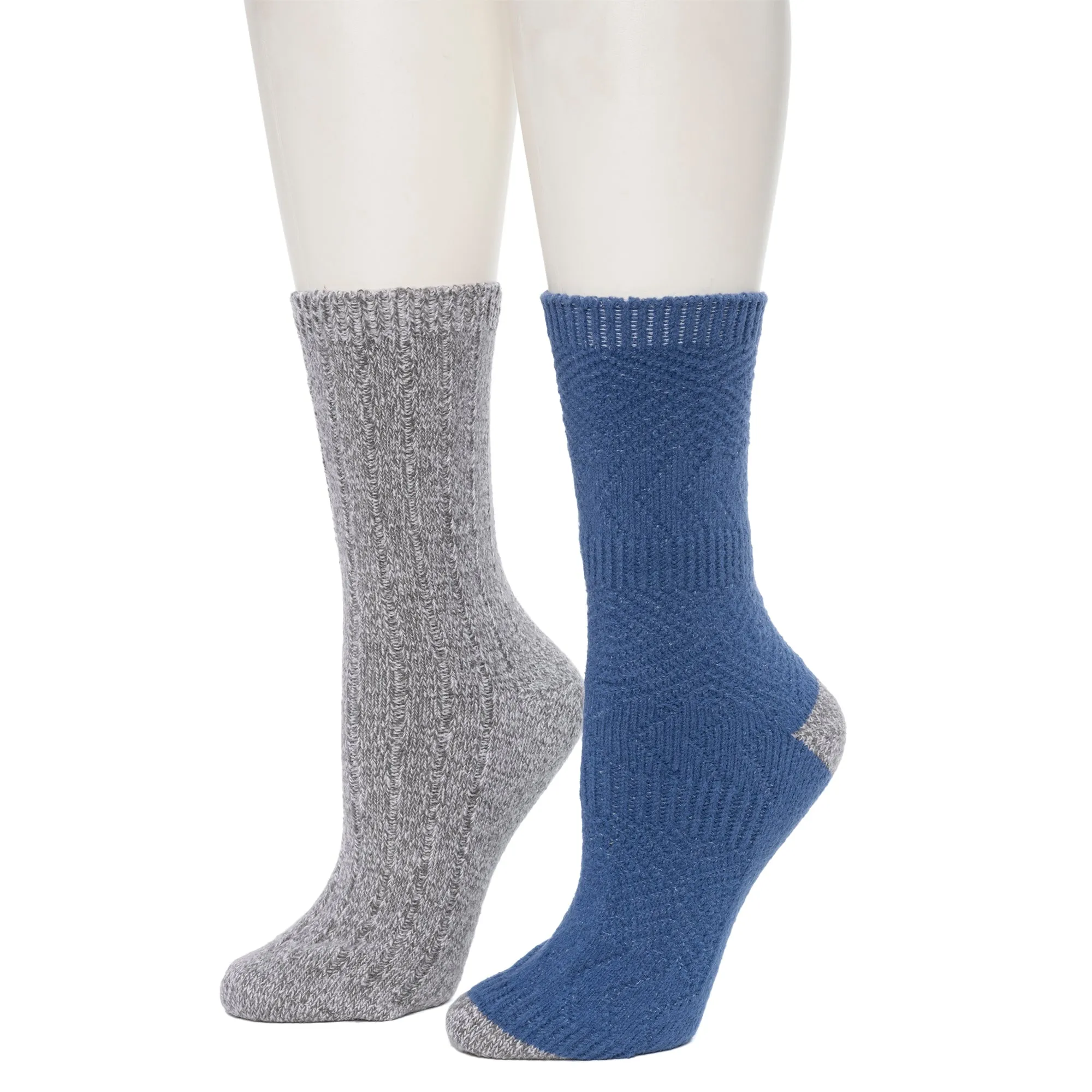 Mixed Texture /Twist Rib Crew Sock 2 Pack