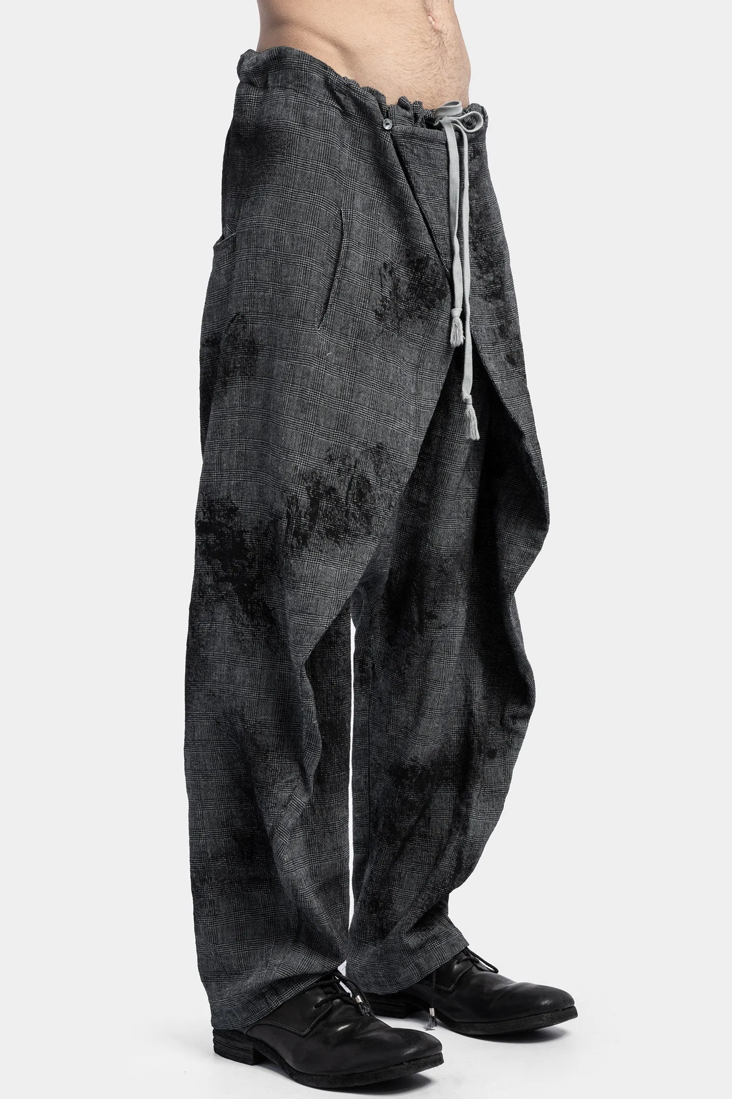 Overlap linen pants