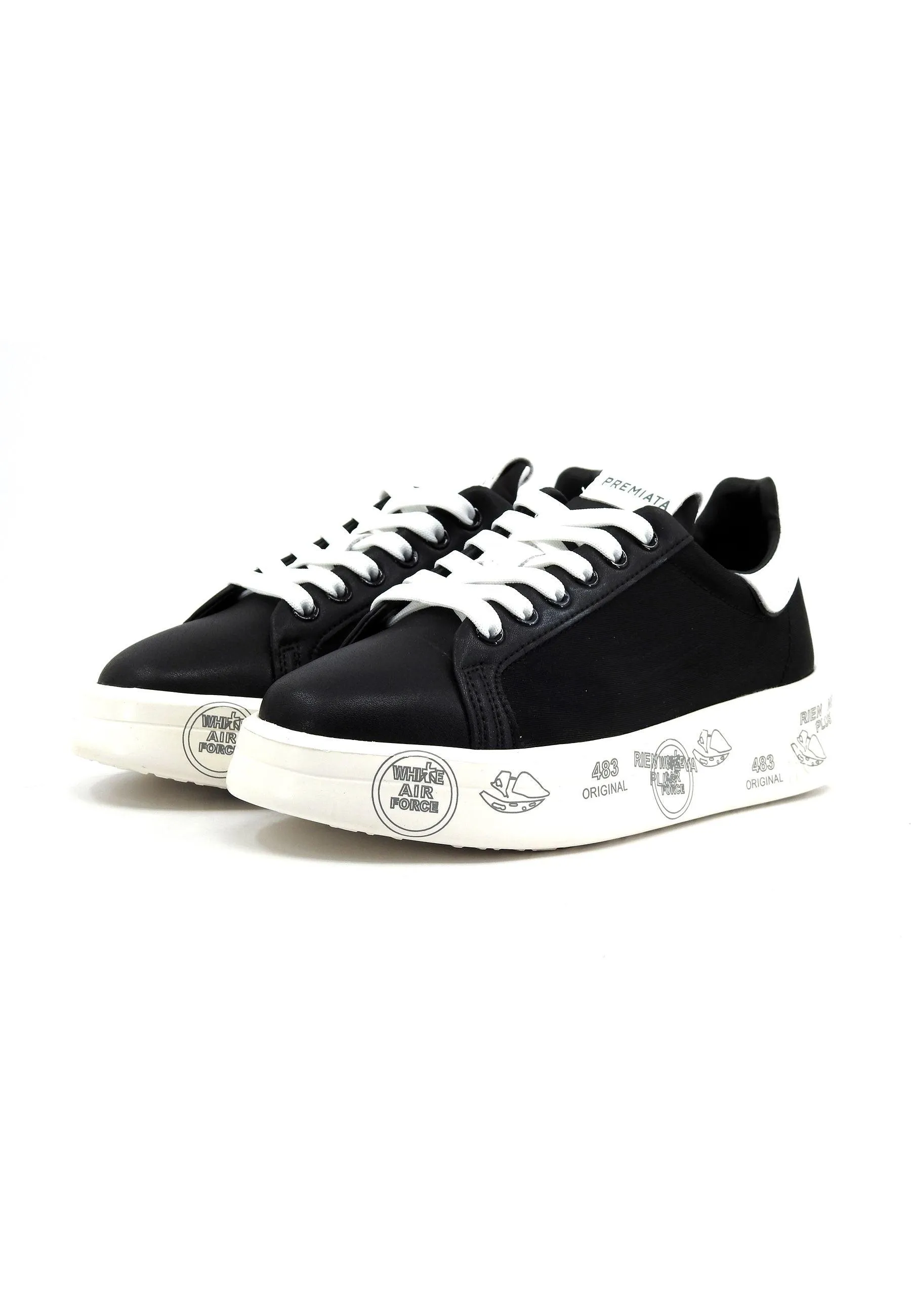 PREMIATA Sneaker Donna Black White BELLE-6278