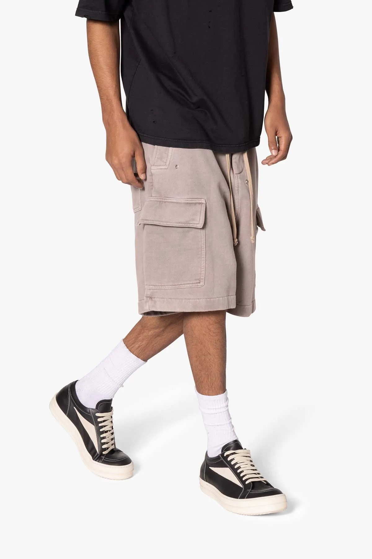 Rave Cargo Fleece Sweat Shorts - Washed Mauve