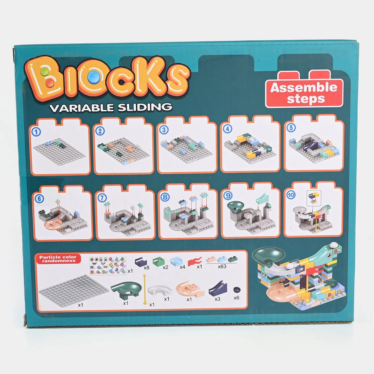 Sliding Building Blocks Track Set 88PCs