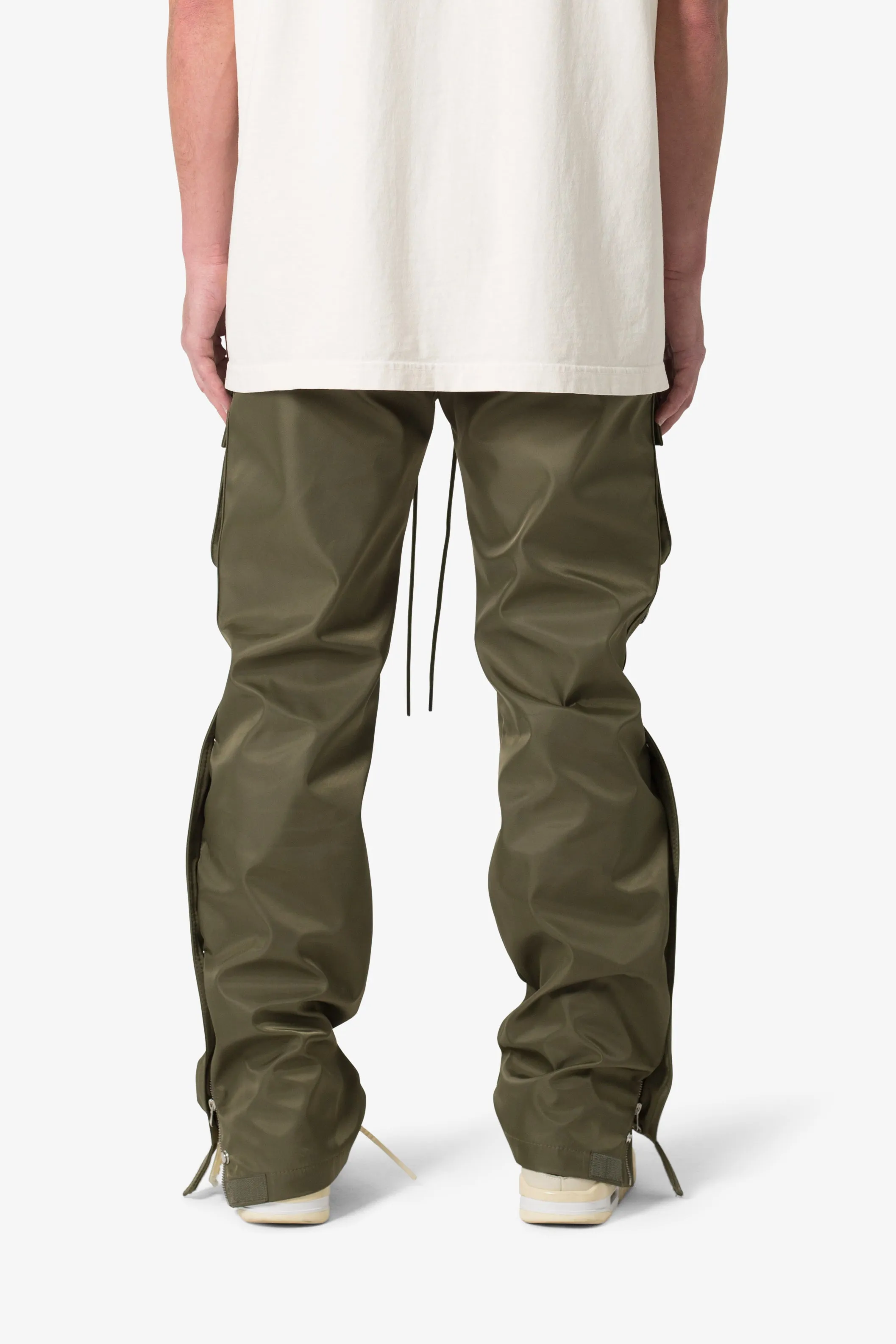 Snap Front Cargo Pants - Olive