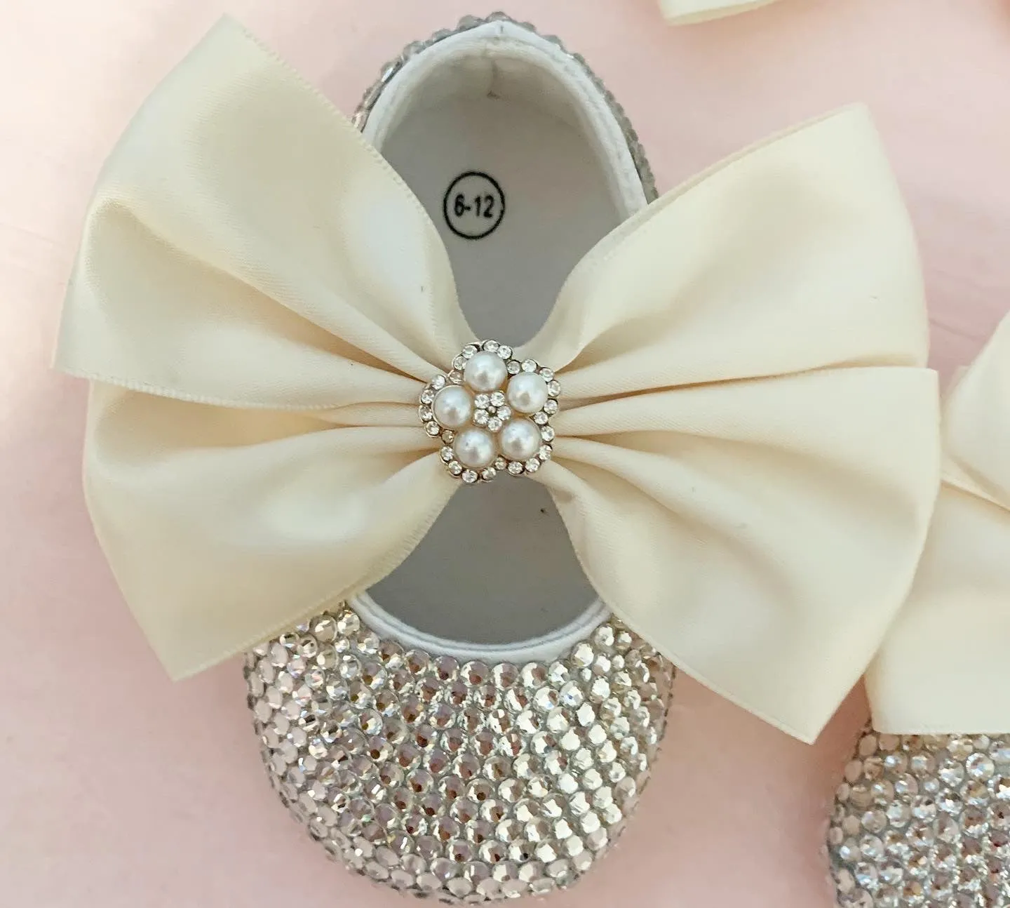 SWAROVSKI SHOES-ivory bow