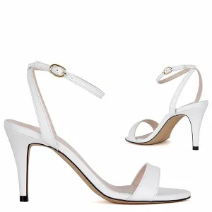 *UK size 3 - MEGAN - white, 8cm heels