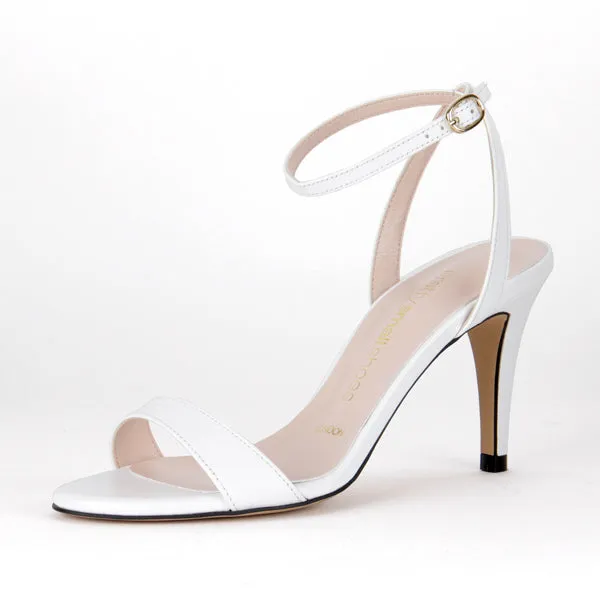 *UK size 3 - MEGAN - white, 8cm heels