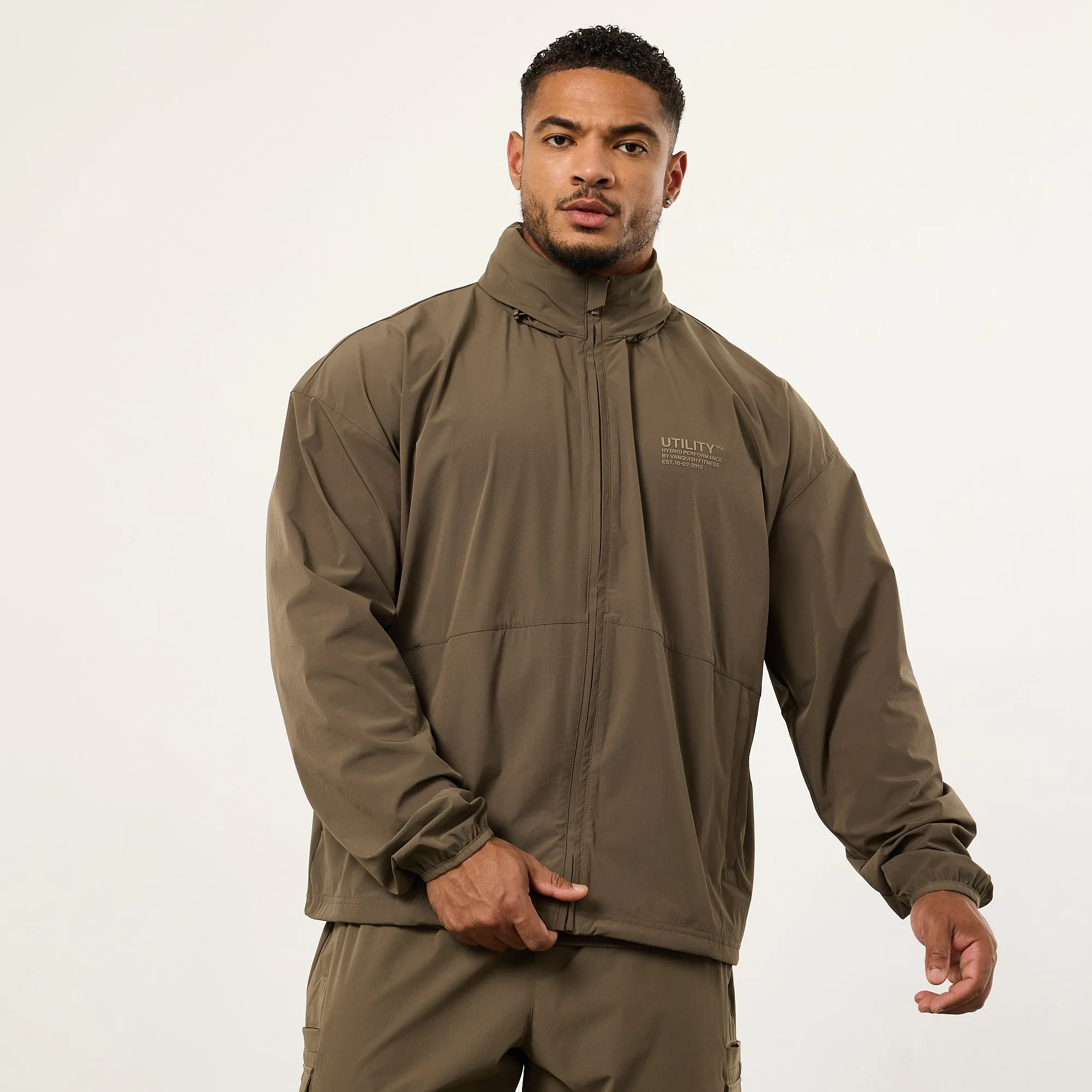 Vanquish Utility Brown Oversized Track Jacket