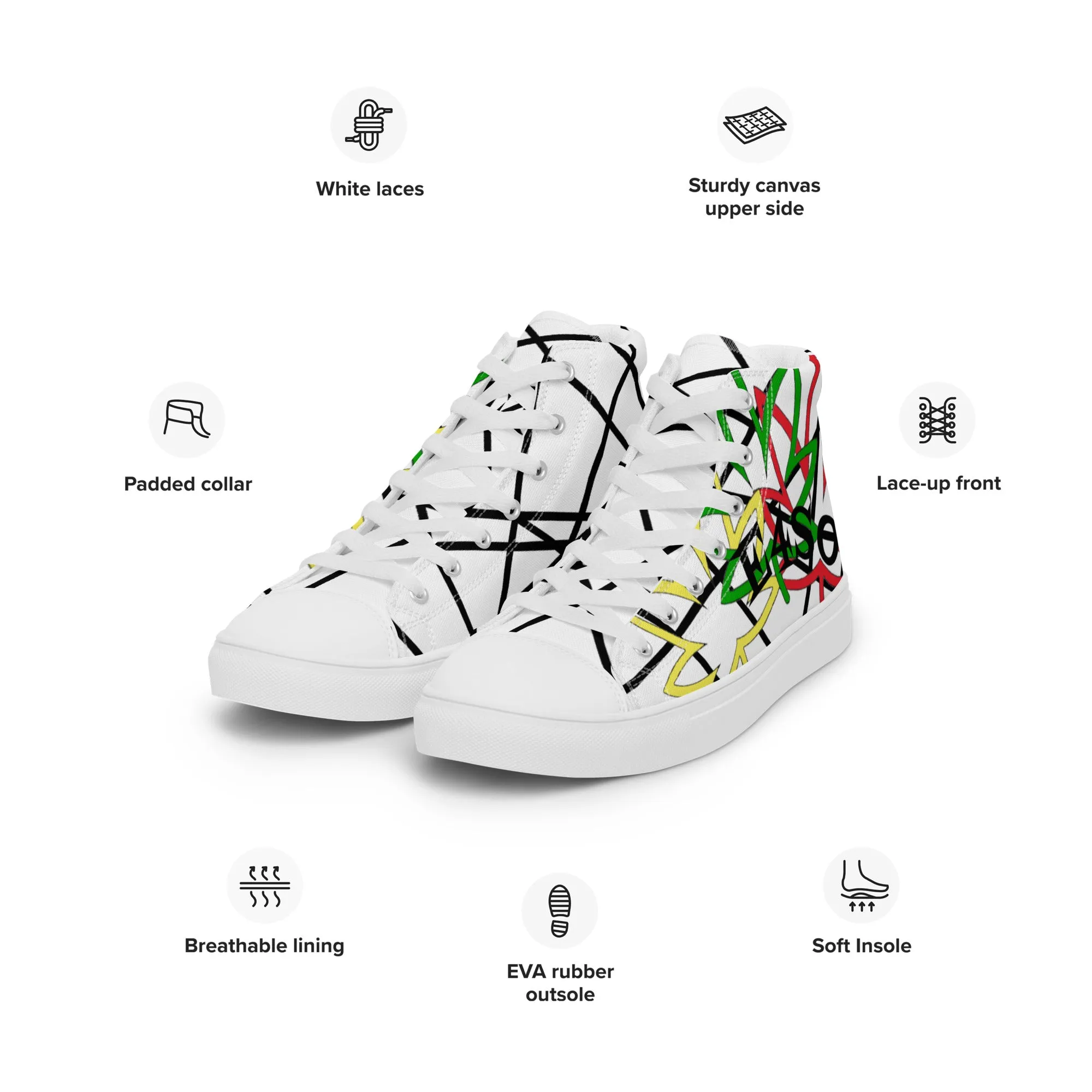 Women’s Big Leaf Cross Lines high top canvas shoes