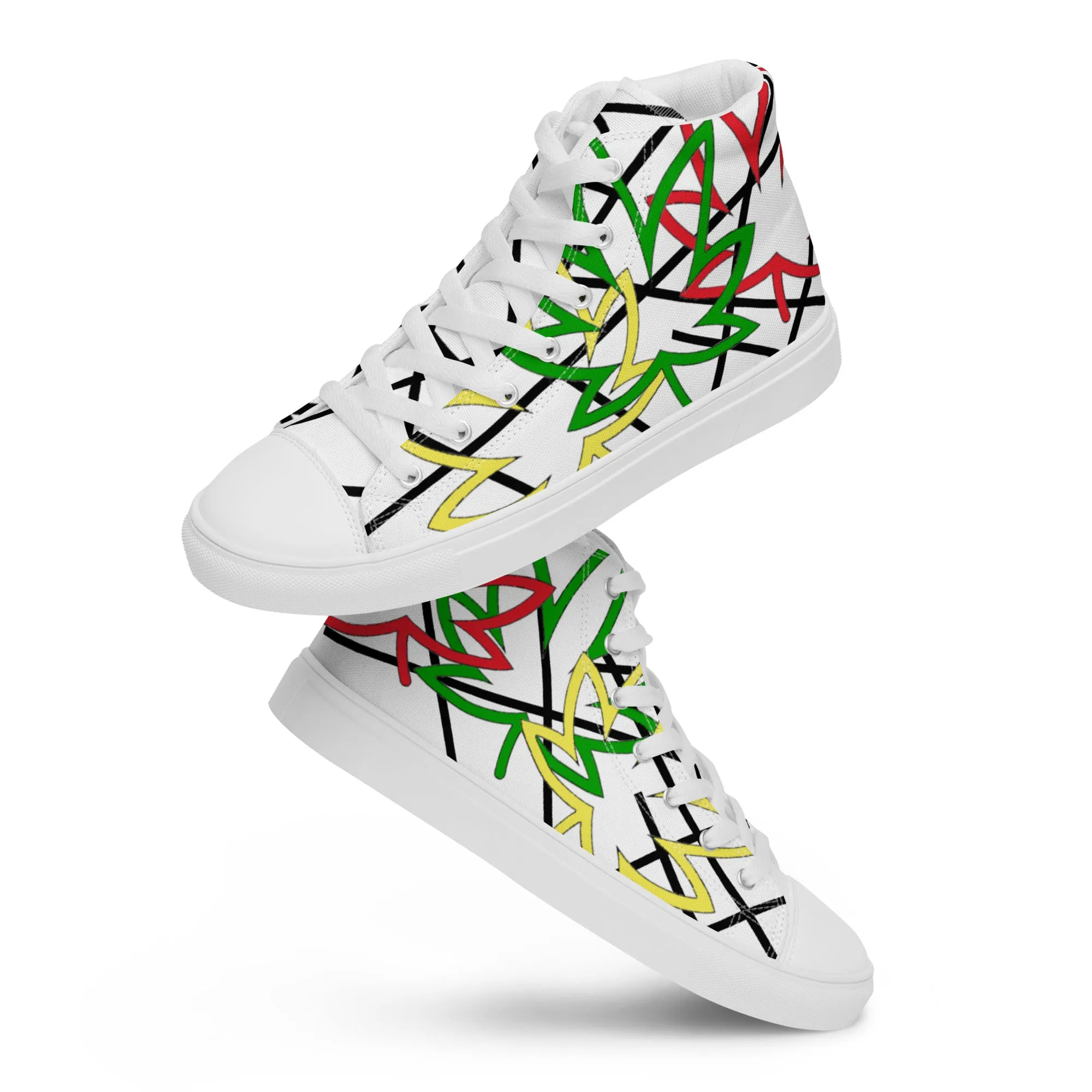 Women’s Big Leaf Cross Lines high top canvas shoes