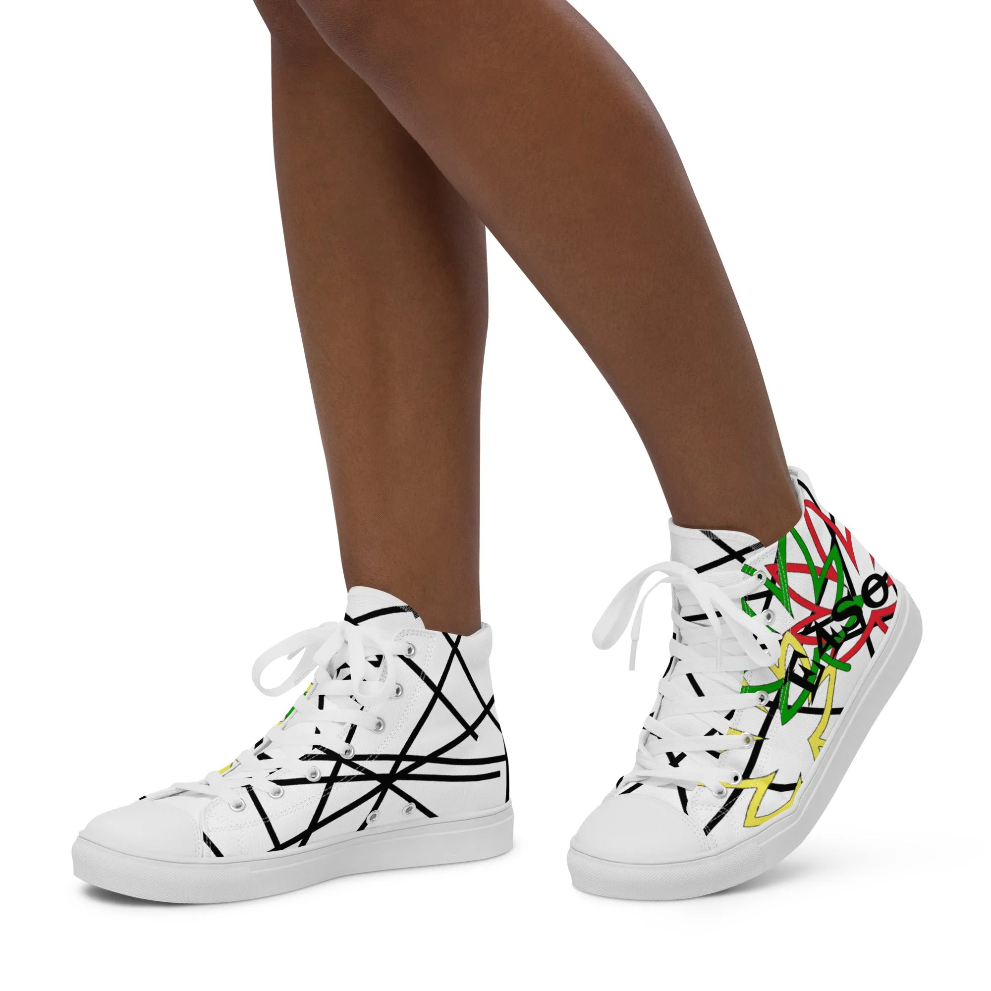 Women’s Big Leaf Cross Lines high top canvas shoes